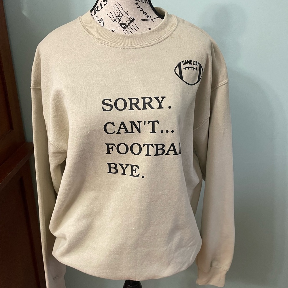 Gildan Tan Crewneck Sweatshirt with Black Text